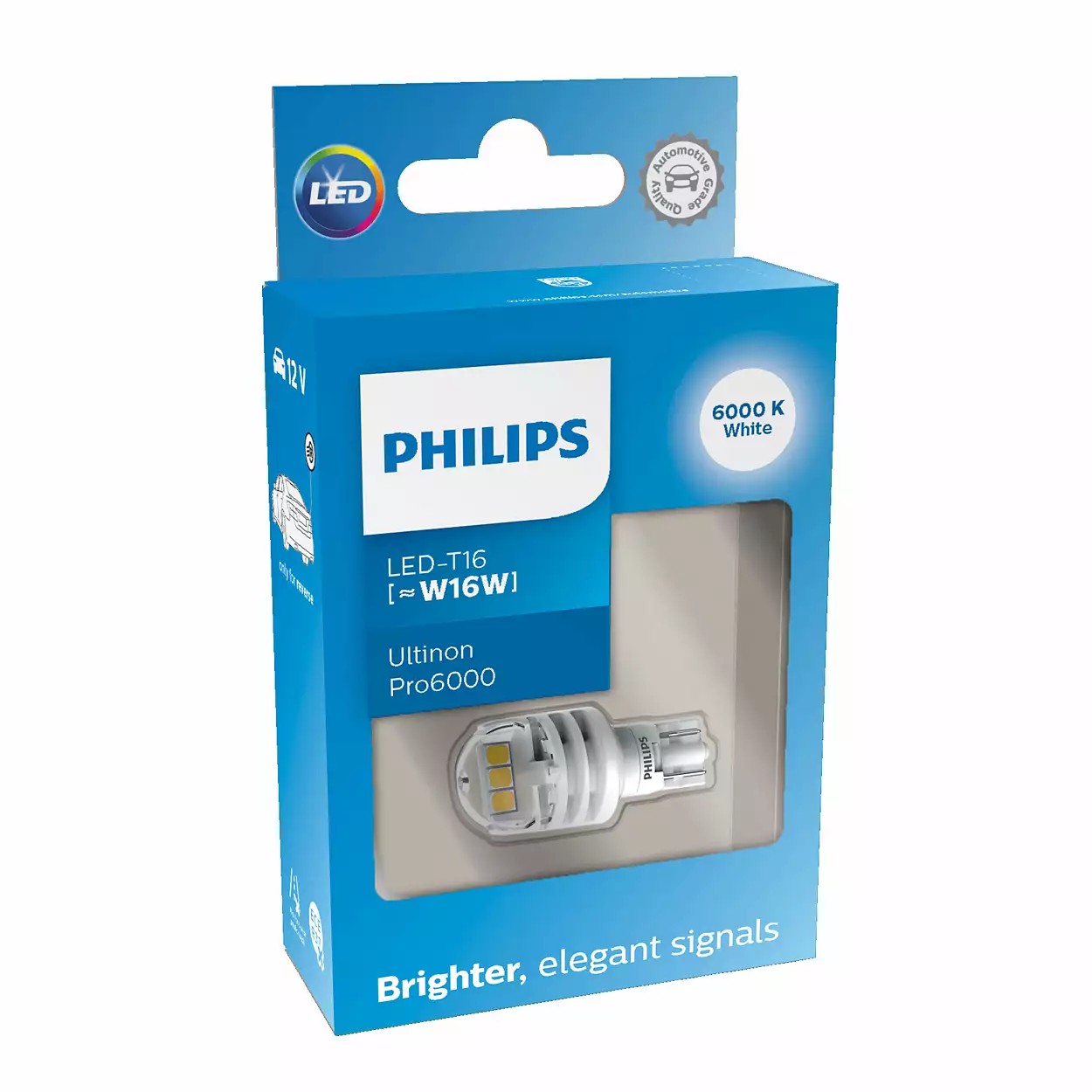 Лампа светодиодная W16W WHITE 12V 2.2W 6000K ULTINON PRO6000