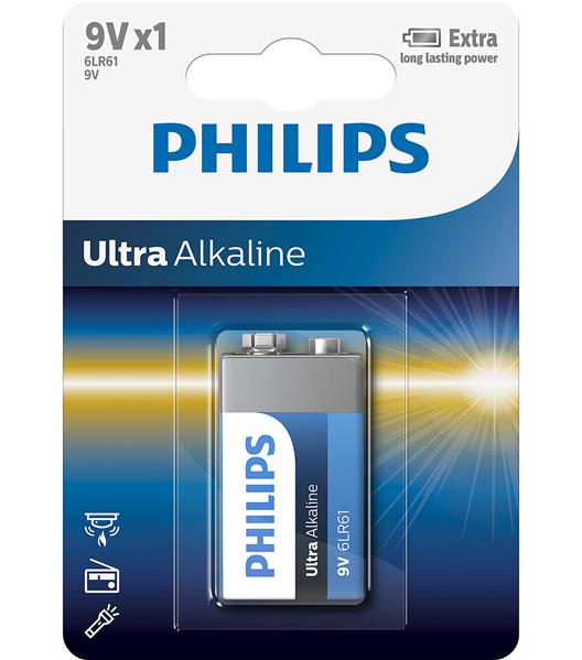 Батарейка прямокутна Крона 6LR61 ULTRA ALKALINE 9V