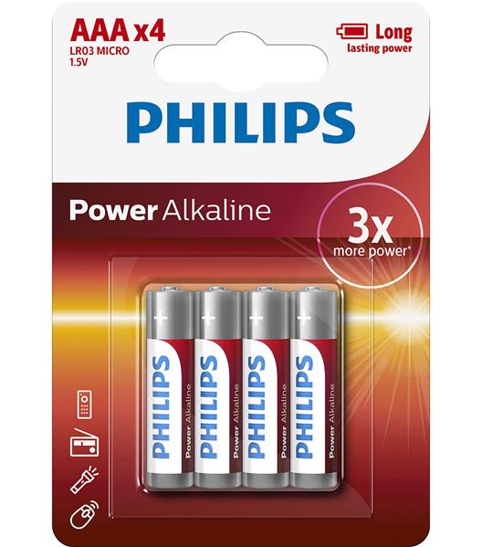 Батарейка циліндрична LR03/AAA POWER ALKALINE 1.5V, 4 шт.