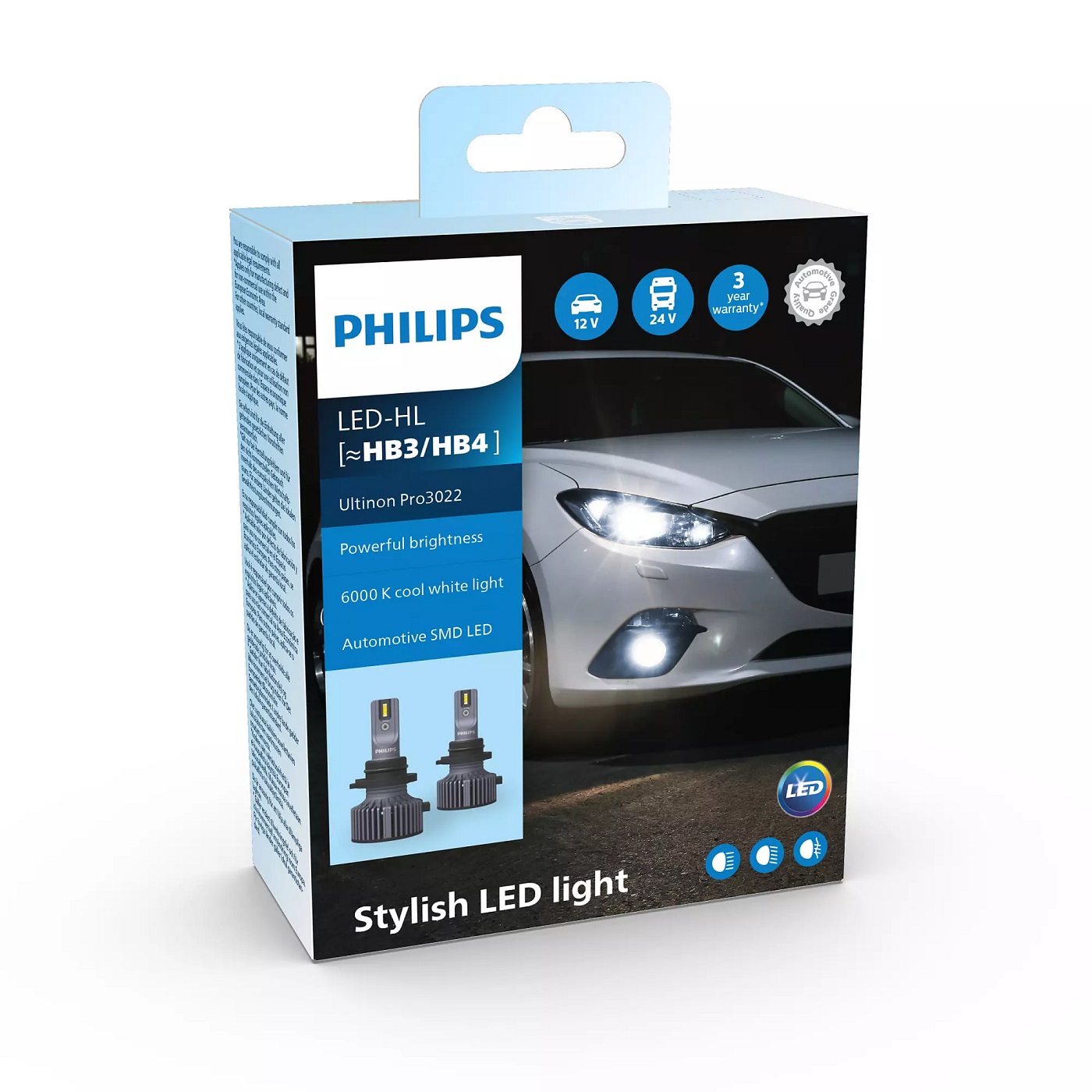 Лампа світлодіодна комплект HB3/HB4 12/24V 20W 6000K Ultinon Pro3022