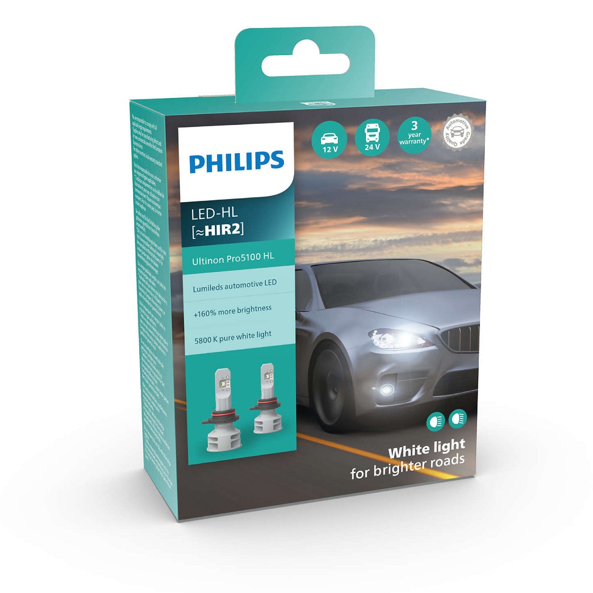 Лампа светодиодная комплект HIR2 12/24V 12W 5800K Ultinon Pro5100 +160%