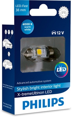 Лампа світлодіодна Festoon 38 mm 12V 1W 4000K X-TREME Ultion LED