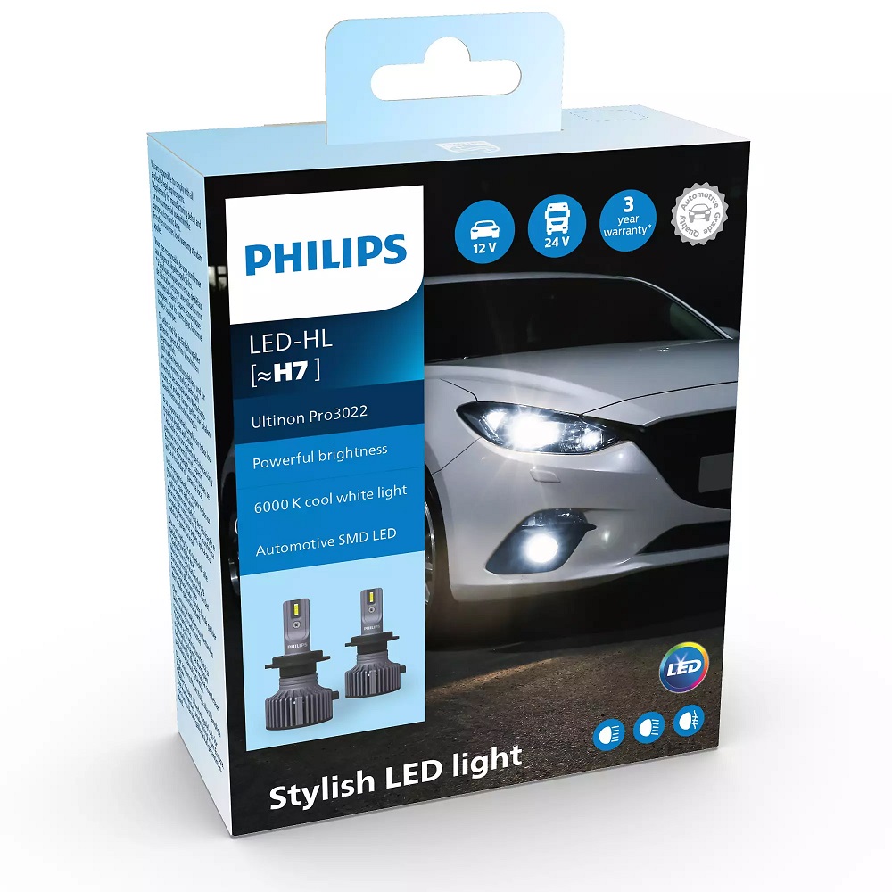 Лампа світлодіодна комплект H7 12/24V 20W 6000K Ultinon Pro3022