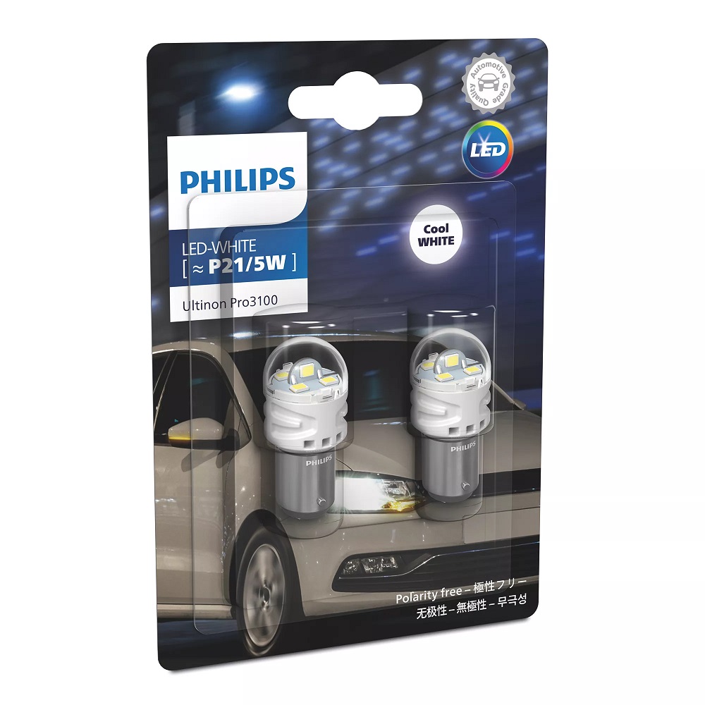 Лампа світлодіодна комплект P21/5W 12V 6000K Ultinon Pro3100 White 