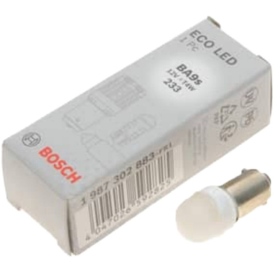Лампа світлодіодна T4W White 12V 1W BA9S 6000K ECO LED
