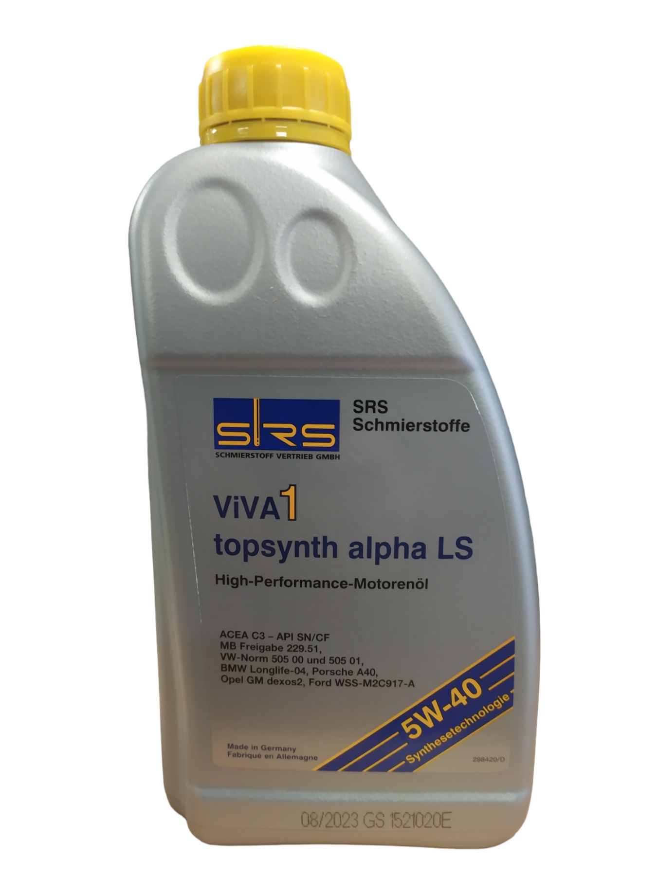 Моторна олива ViVA1 topsynth alpha LS 5W-40, 1 л.