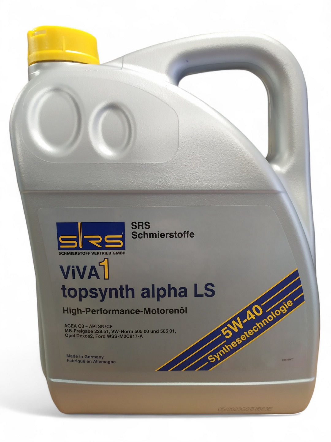 Моторна олива ViVA1 topsynth alpha LS 5W-40, 5 л.