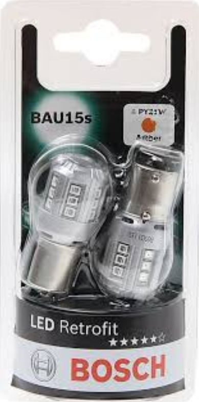 Лампа світлодіодна комплект PY21W 12V 1W Amber Retrofit LED