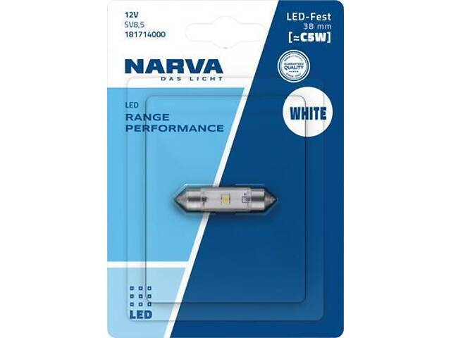 Лампа світлодіодна Festoon 38 mm 12V 0,6W 6000K