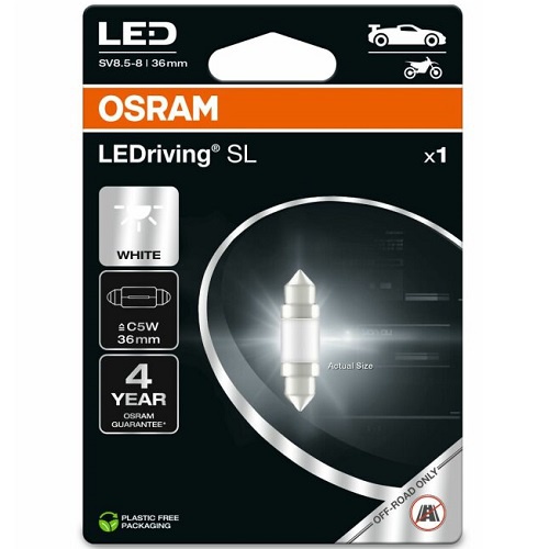 Лампа світлодіодна Festoon 36 mm White 12V 0.6W 6000K LEDriving SL