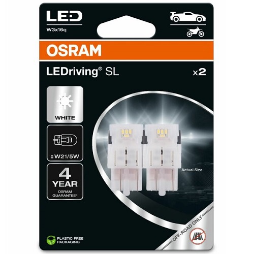 Лампа світлодіодна комплект W21/5W White 12V 1.7W 6000K LEDriving SL