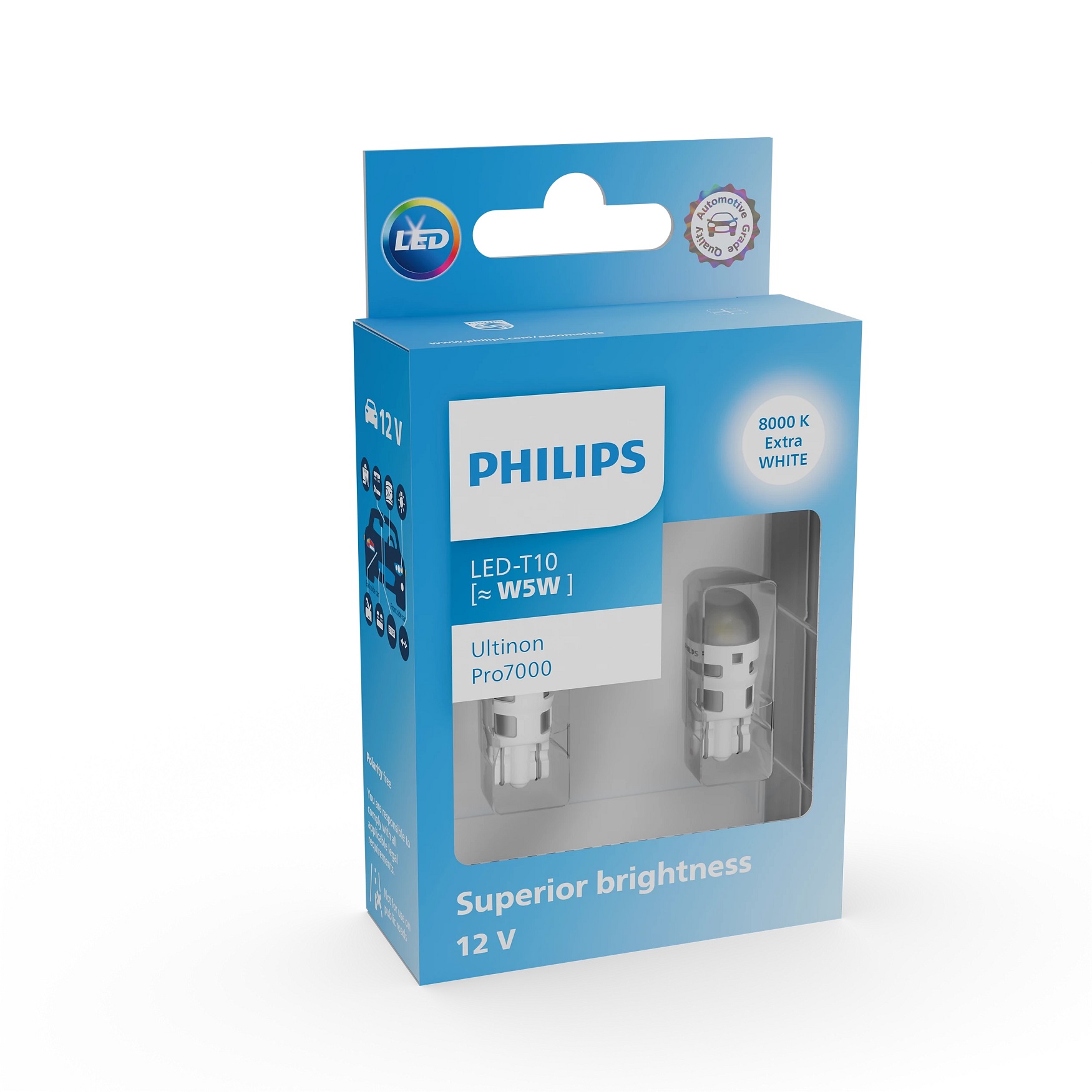 Лампа світлодіодна комплект T10 White 12V 1W 8000K Ultinon Pro700
