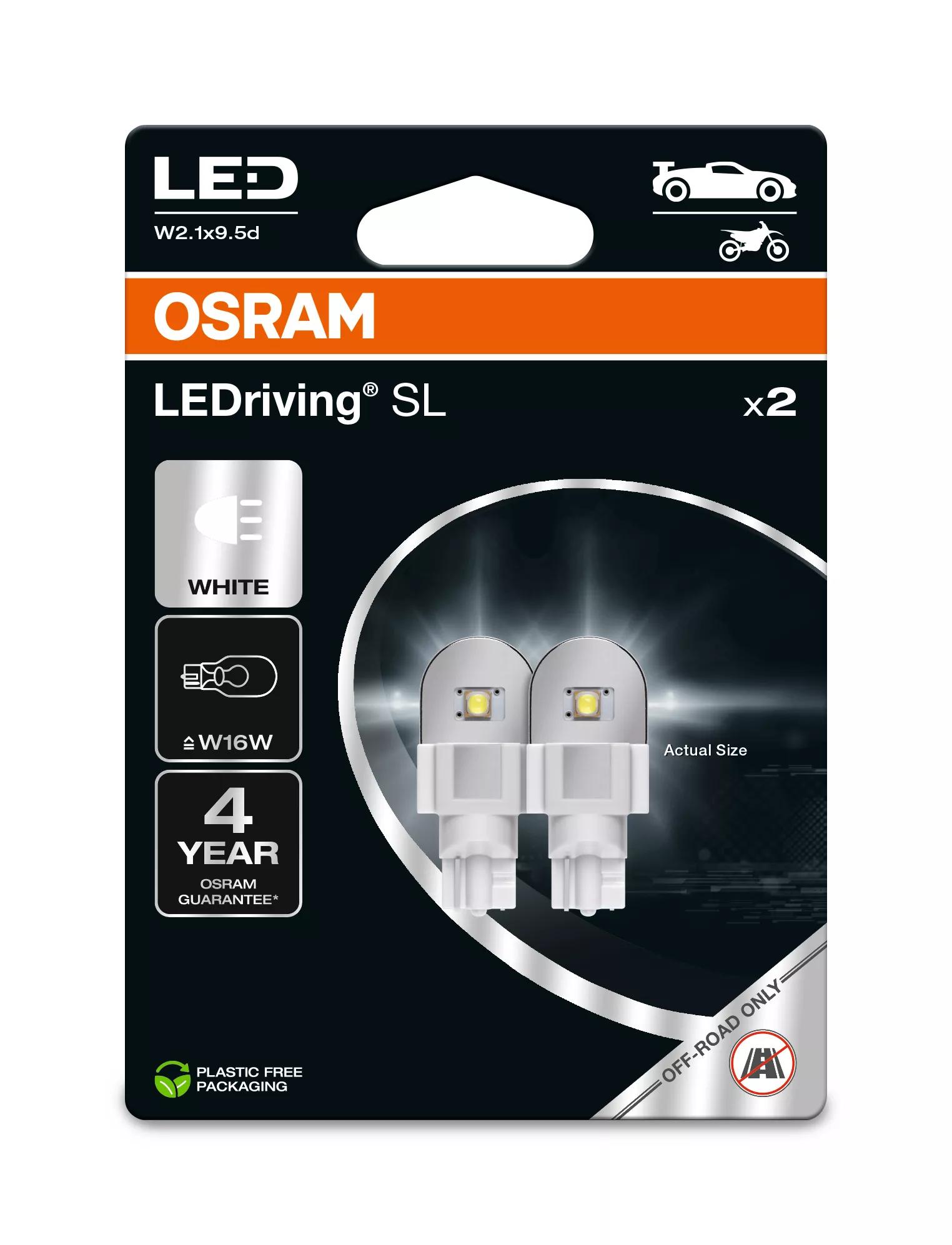Лампа светодиодная комплект W16W White 12V 2W 6000K LEDriving SL
