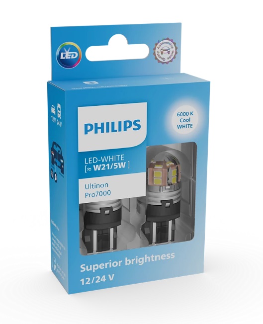 Лампа світлодіодна комплект W21/5W White 12/24V 6000K Ultinon Pro7000