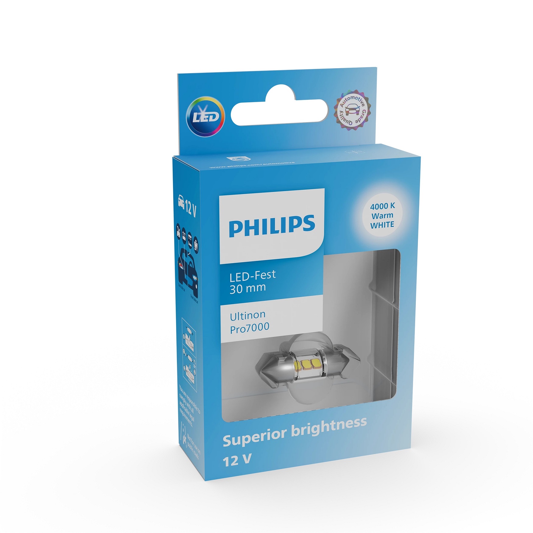 Лампа світлодіодна Festoon 30 mm White 12V 1W 4000K Ultinon Pro7000