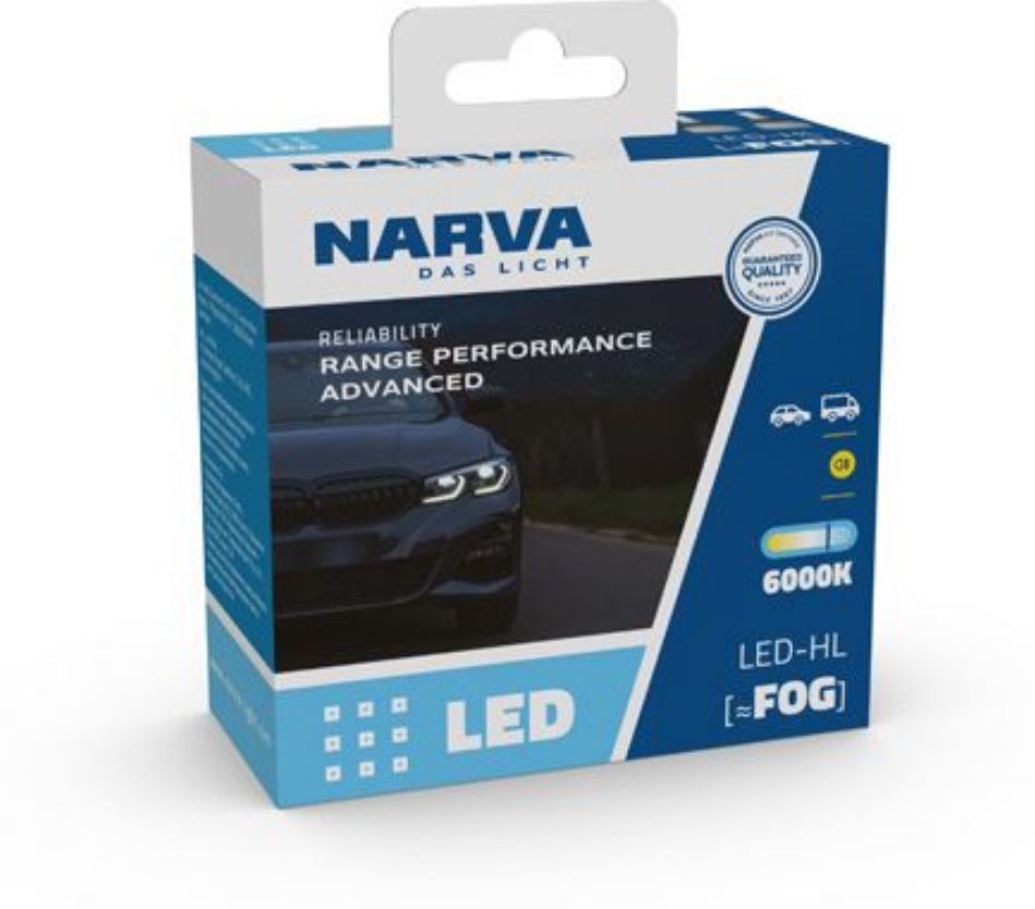 Лампа світлодіодна комплект H8/H11/H16 6000K 19W 12/24V Range Performance Advanced LED FOG