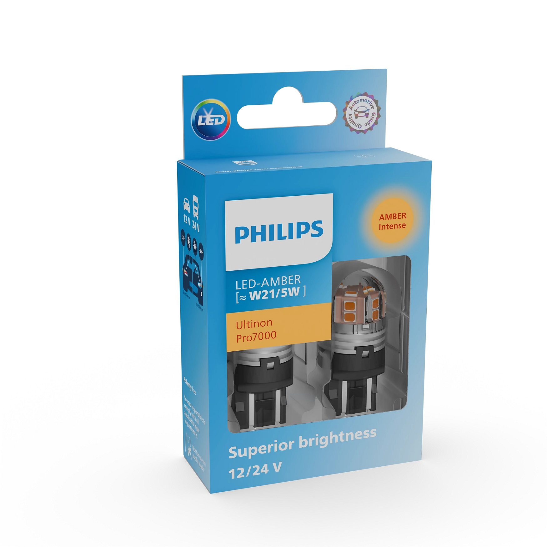 Лампа світлодіодна комплект W21/5W Amber 12/24V Ultinon Pro7000