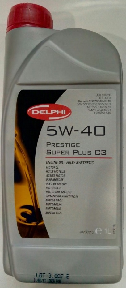 Моторна олива PRESTIGE SUPER PLUS C3 5W-40, 1 л.